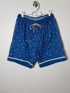 Agua Bendita Blue Floral Swim Trunks Men’s 34 NWT Elastic Waist Drawstring